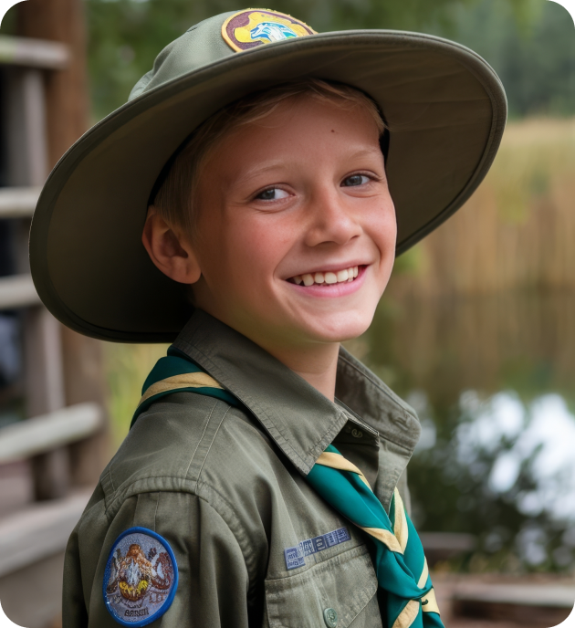 Smiling person in scout uniform